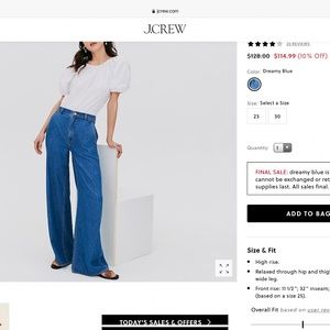 High rise drapey, wide leg jeans